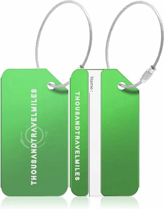 Gloednieuw ???? Aluminium Bagagelabel Groen – Kofferlabel – Aluminium Bagagelabel Voor Koffer En Bagage – Reislabel – 2 Stuks – Groen - Thousandtravelmiles ???? 3 Gloednieuw ???? Aluminium Bagagelabel Groen – Kofferlabel – Aluminium Bagagelabel Voor Koffer En Bagage – Reislabel – 2 Stuks – Groen - Thousandtravelmiles ????