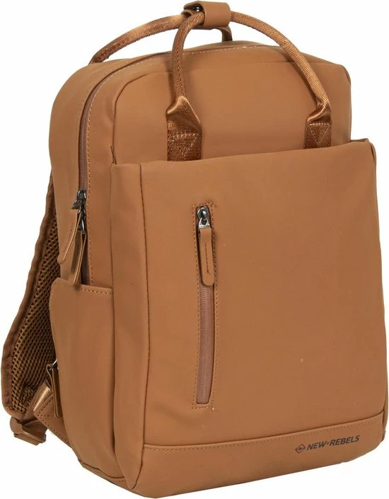 Uitgang ???? New Rebels® Harper - Rugtas - Bruin - Waterbestendig - 13.313121087 - 9L - 28x8x38cm - Rugzak / ???? Backpack ???? 3 Uitgang ???? New Rebels® Harper - Rugtas - Bruin - Waterbestendig - 13.313121087 - 9L - 28x8x38cm - Rugzak / ???? Backpack ????