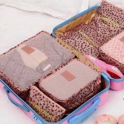 Alternative view of Promo ???? Jealie Packing Cubes 6-delig - Kleding Organiser Set - Opbergzakken - Reis Zakken - Inpak Kubussen - ???? Backpack - Reizen - Luipaard Print - Roze ????