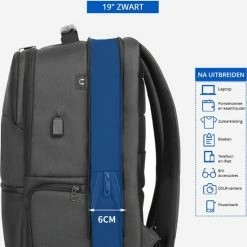 Goedkoop ✔️ Brandie® - Rugzak - Laptop Rugzak Tot 15.6 Inch Voor Unisex - Schooltas - Waterdicht - Anti-diefstal TSA Slot - USB Poort - Met Regenhoes - Schoudertas Voor Reizen En Zakelijk Werk - Gewicht 1.3KG - Maat18*30*47 Inch - Zwart ???? -Samsonite Winkel 550x717 4