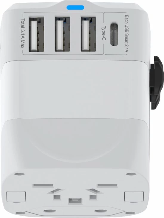 Flash-uitverkoop ???? Ar202 Universele Wereldstekker Met 4 USB-C En USB Poorten - Internationale Reisstekker Voor 150+ Landen - EU - Engeland (UK) - Amerika (USA) - Australië - Azië - Zuid Amerika - Reis Adapter - Wereld Stekker - Oplader – Wit ???? 17 Flash-uitverkoop ???? Ar202 Universele Wereldstekker Met 4 USB-C En USB Poorten - Internationale Reisstekker Voor 150+ Landen - EU - Engeland (UK) - Amerika (USA) - Australië - Azië - Zuid Amerika - Reis Adapter - Wereld Stekker - Oplader – Wit ???? - Afbeelding 15
