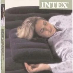 Promo ???? 2x Intex Opblaasbare Reiskussens Blauw 43 X 28 Cm - Camping/vakantie/vliegtuig Reiskussens ????