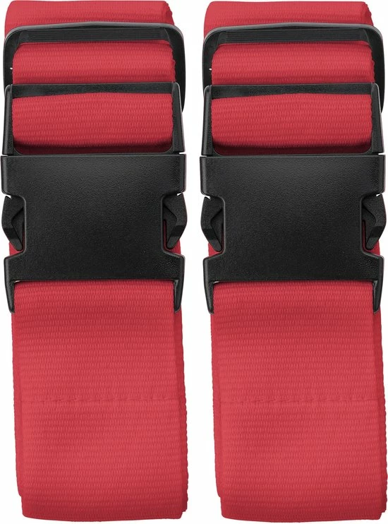 Beste Verkoop ???? Trendo 4x Stuks Kofferriemen / Bagageriemen - 55 Cm - Kofferspanband Rood ???? 3 Beste Verkoop ???? Trendo 4x Stuks Kofferriemen / Bagageriemen - 55 Cm - Kofferspanband Rood ????