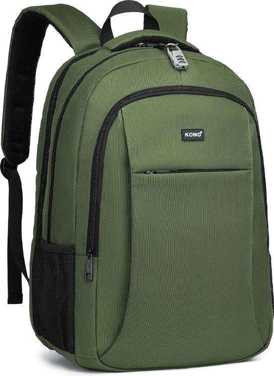 Nieuw ???? Kono Rugzak XL - Schooltas - 17,3 Inch Laptop Rugtas - Dames/Heren - 36L - Waterafstotend - Groen ✔️ 3 Nieuw ???? Kono Rugzak XL - Schooltas - 17,3 Inch Laptop Rugtas - Dames/Heren - 36L - Waterafstotend - Groen ✔️