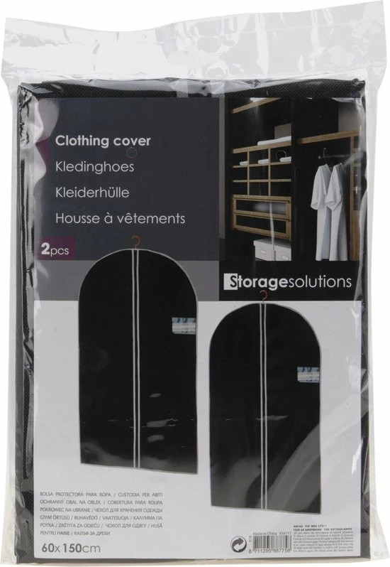 Aanbiedingen ???? Merkloos Set Van 8x Stuks Zwarte Kledinghoezen 60 X 150 Cm - Kledinghoezen - Bescherm Hoezen Voor Kleding ???? 5 Aanbiedingen ???? Merkloos Set Van 8x Stuks Zwarte Kledinghoezen 60 X 150 Cm - Kledinghoezen - Bescherm Hoezen Voor Kleding ???? - Afbeelding 3