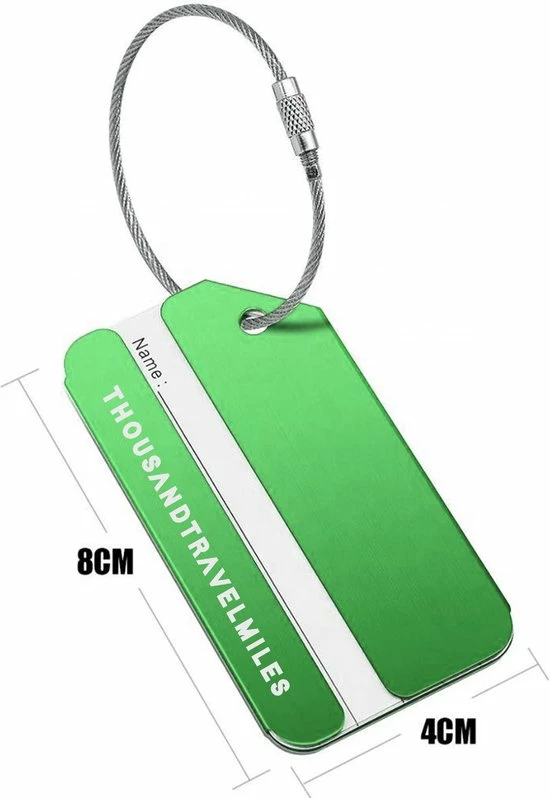Gloednieuw ???? Aluminium Bagagelabel Groen – Kofferlabel – Aluminium Bagagelabel Voor Koffer En Bagage – Reislabel – 2 Stuks – Groen - Thousandtravelmiles ???? 6 Gloednieuw ???? Aluminium Bagagelabel Groen – Kofferlabel – Aluminium Bagagelabel Voor Koffer En Bagage – Reislabel – 2 Stuks – Groen - Thousandtravelmiles ???? - Afbeelding 4