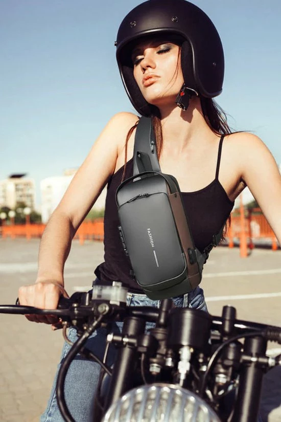 Nieuw ✔️ Fashion Waterdichte Crossbody Bag - Schoudertas - Sling Rugzak - Anti - Diefstal - Schoudertas - Motortas - USB Port - Geschikt Voor 9.7 " Laptop / Ipad - Unisex Zwart ❤️ 5 Nieuw ✔️ Fashion Waterdichte Crossbody Bag - Schoudertas - Sling Rugzak - Anti - Diefstal - Schoudertas - Motortas - USB Port - Geschikt Voor 9.7 " Laptop / Ipad - Unisex Zwart ❤️ - Afbeelding 3