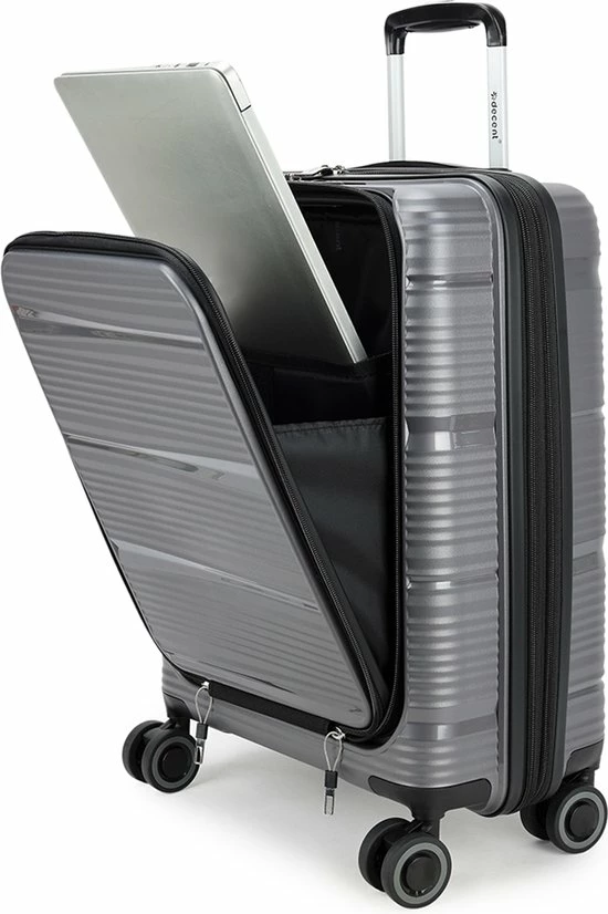 Korting ???? Decent B-Motion ???? Handbagage Koffer 55 Cm / Business Laptop Koffer 15" - Pearly Grey ???? 8 Korting ???? Decent B-Motion ???? Handbagage Koffer 55 Cm / Business Laptop Koffer 15" - Pearly Grey ???? - Afbeelding 6