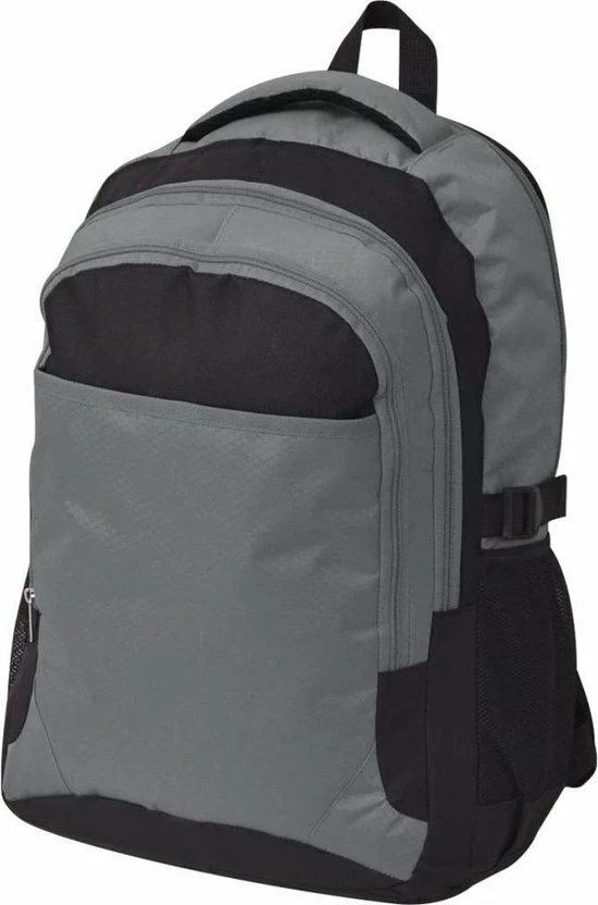 Hete verkoop ???? VidaXL Rugzak Voor School 40 L Zwart En Grijs ???? 3 Hete verkoop ???? VidaXL Rugzak Voor School 40 L Zwart En Grijs ????